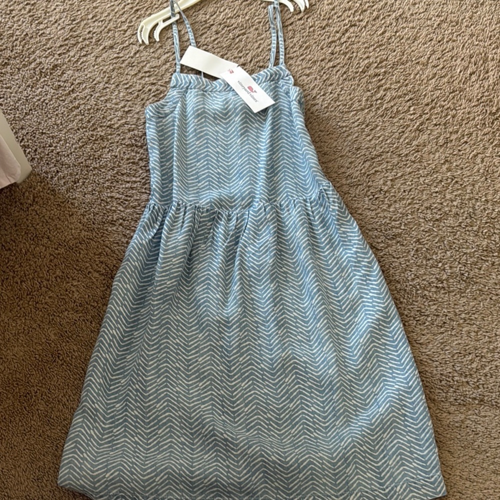 Vineyard Vines Light Blue Chevron Sundress for Girls